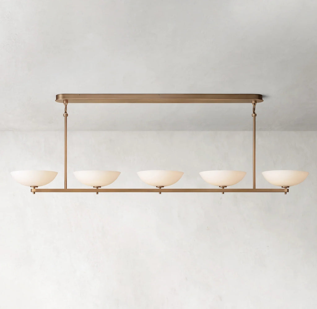 76 Inch Porcelain Bowl Linear Chandelier - Vernet