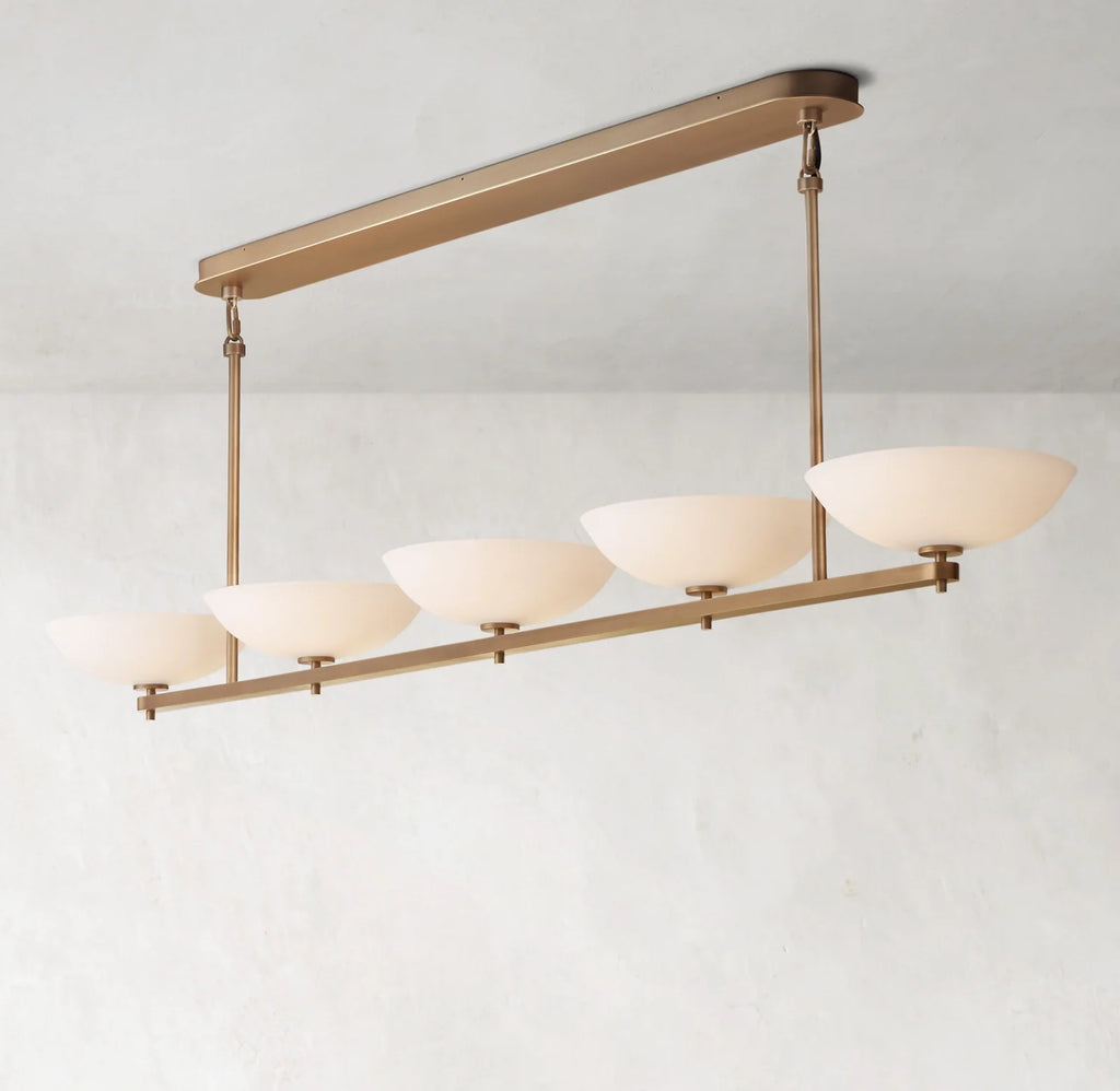 76 Inch Porcelain Bowl Linear Chandelier - Vernet