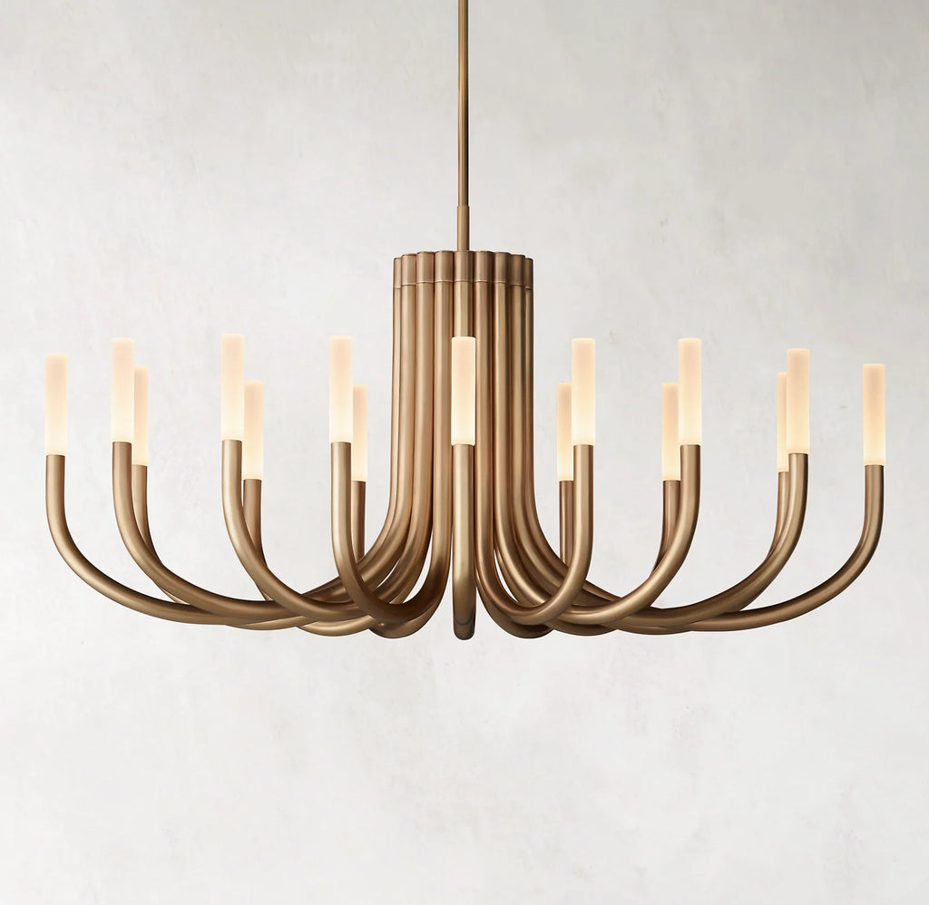 50 Inch Candlestick Swoop Arm Chandelier - Rousseau