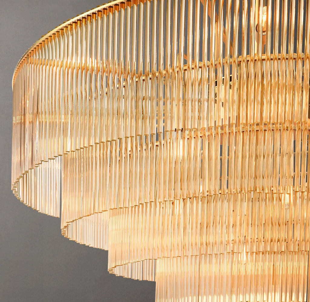 36 Inch Crystal Rod Tiered Chandelier - Amadeo