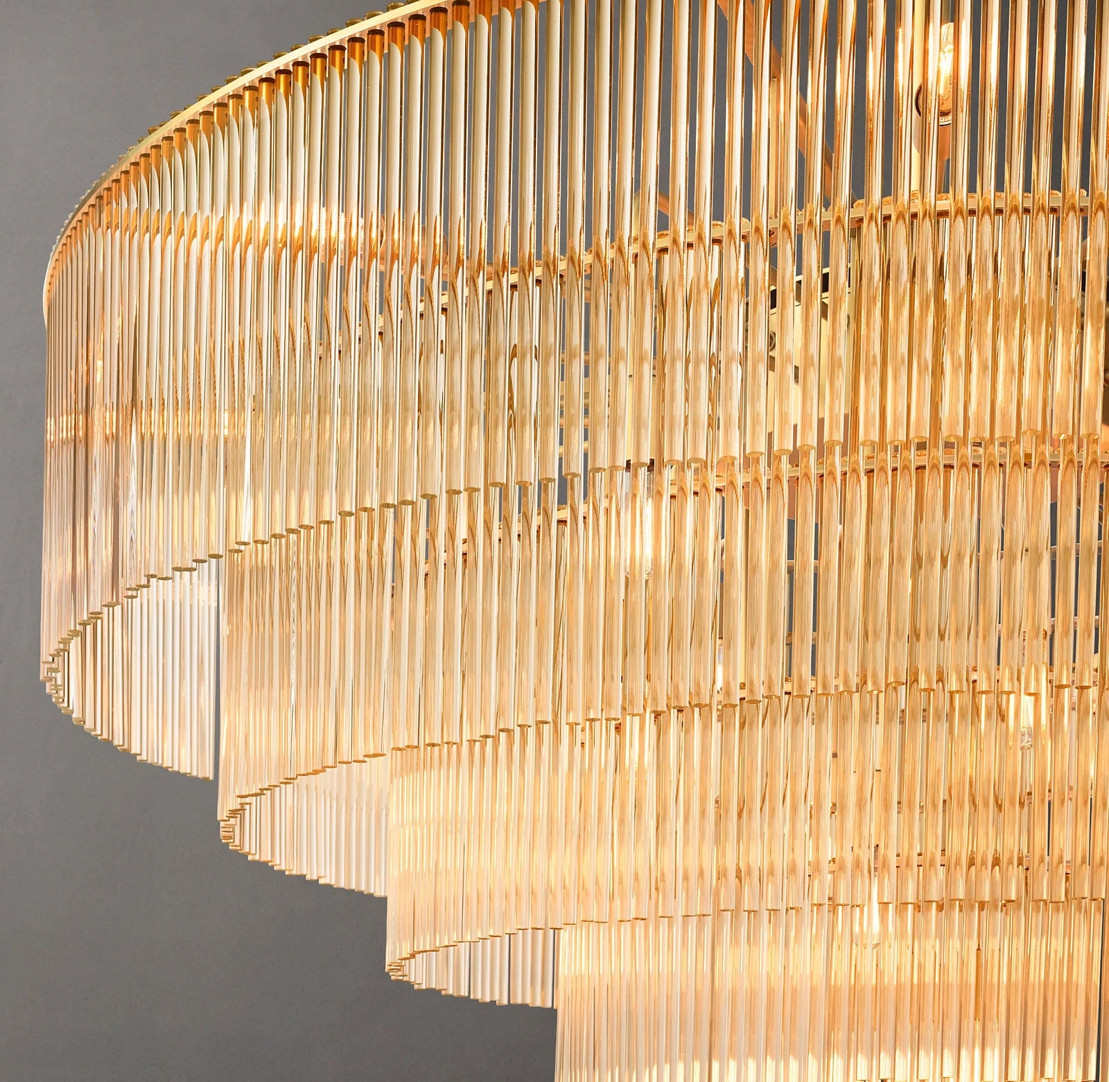 36 Inch Crystal Rod Tiered Chandelier - Amadeo
