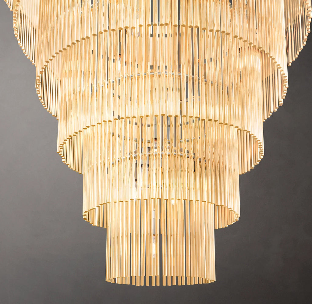 36 Inch Crystal Rod Tiered Chandelier - Amadeo