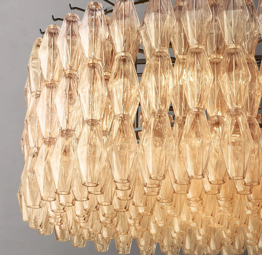 36 Inch Clear Murano Glass Round Chandelier - Chiara