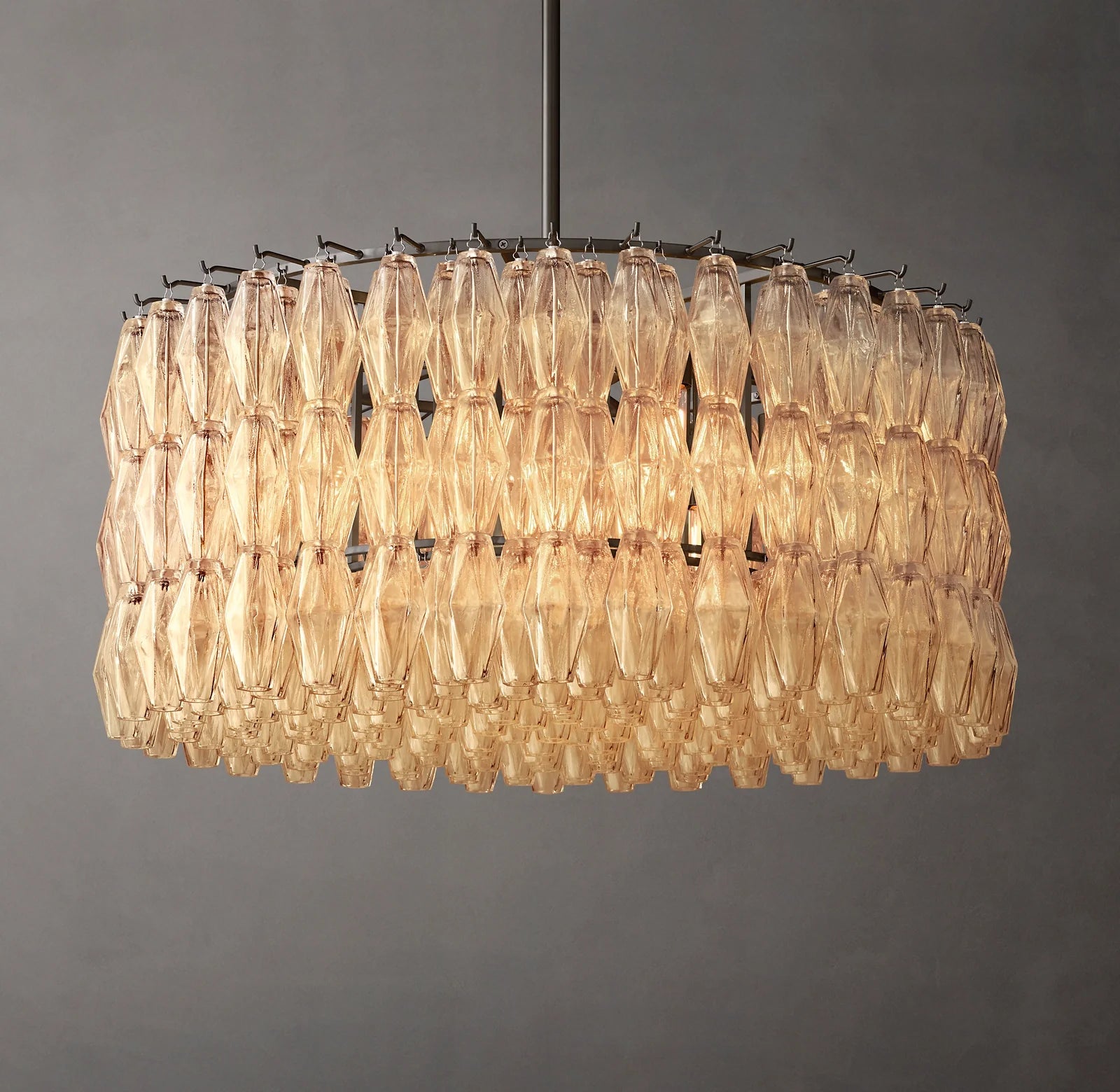 36 Inch Clear Murano Glass Round Chandelier - Chiara