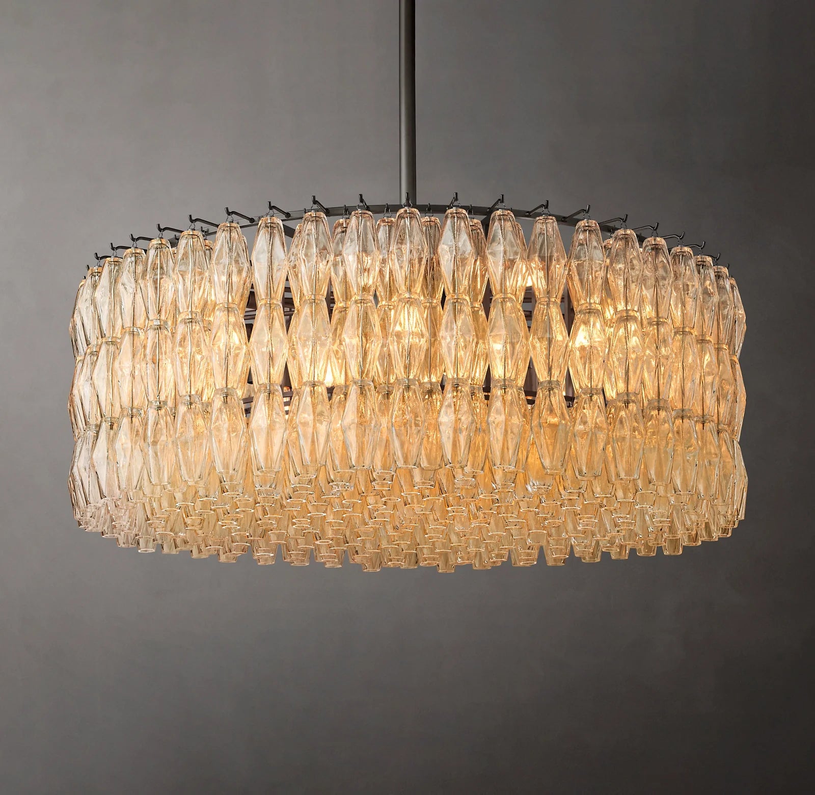46 Inch Clear Murano Glass Round Chandelier - Chiara