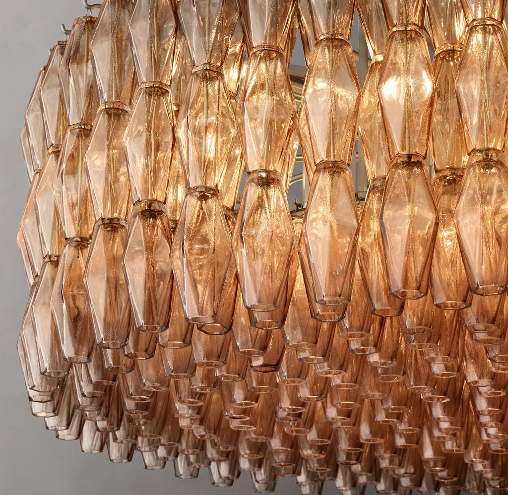 46 Inch Smoked Murano Glass Round Chandelier - Chiara