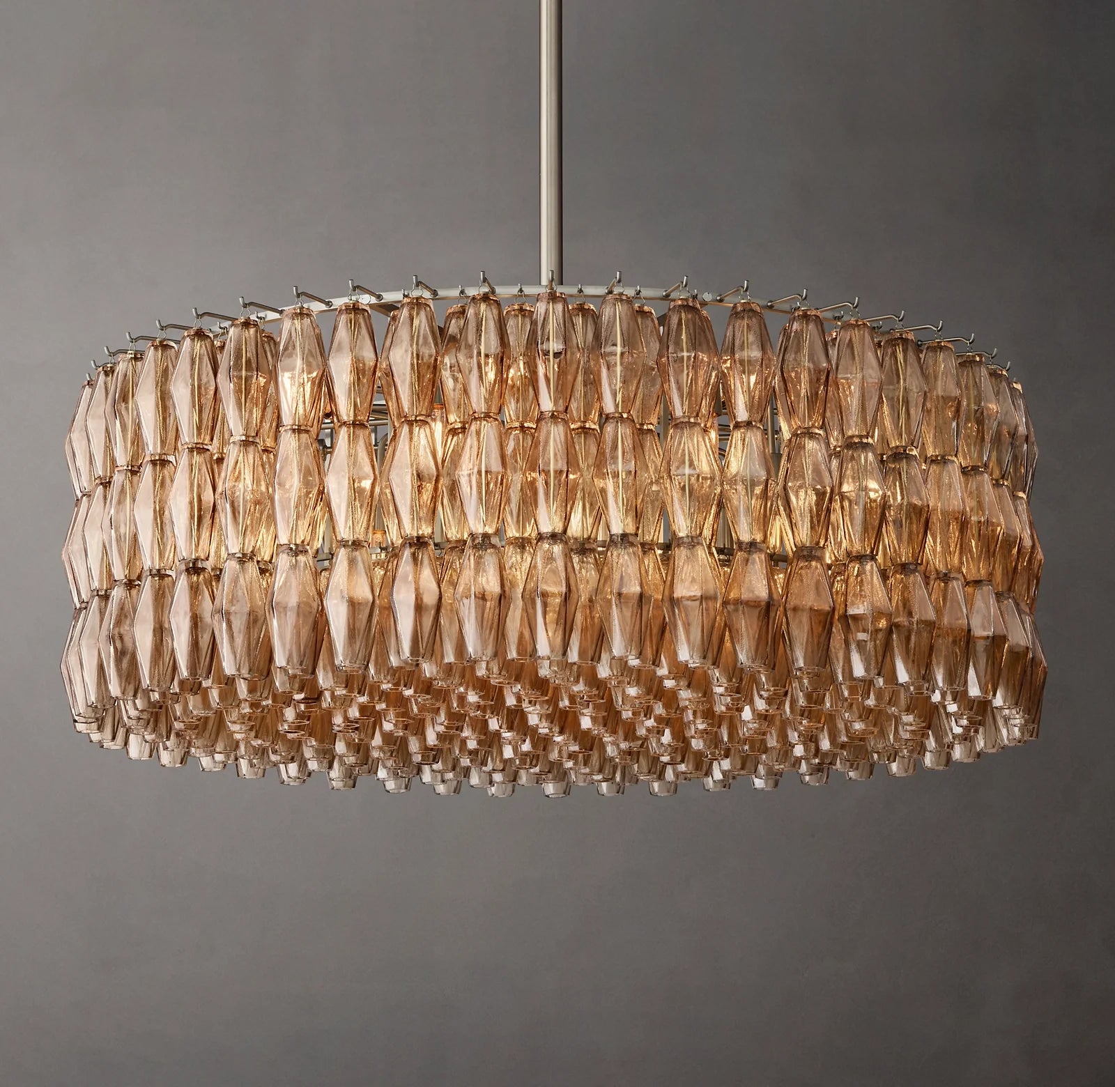 46 Inch Smoked Murano Glass Round Chandelier - Chiara