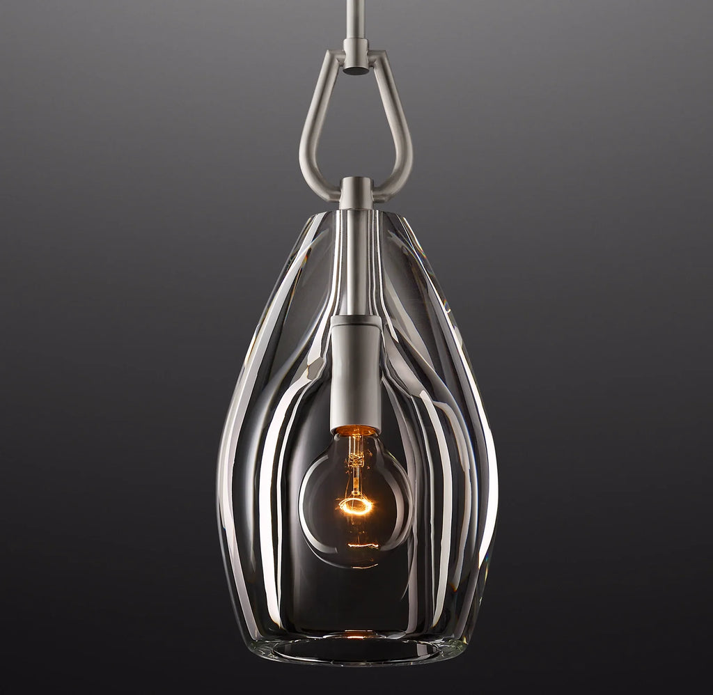 8 Inch Flute Crystal Pendant Light - Botanist