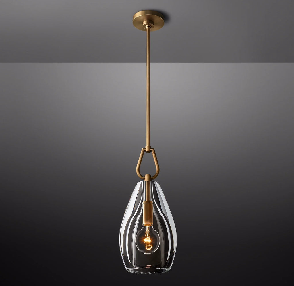 8 Inch Flute Crystal Pendant Light - Botanist