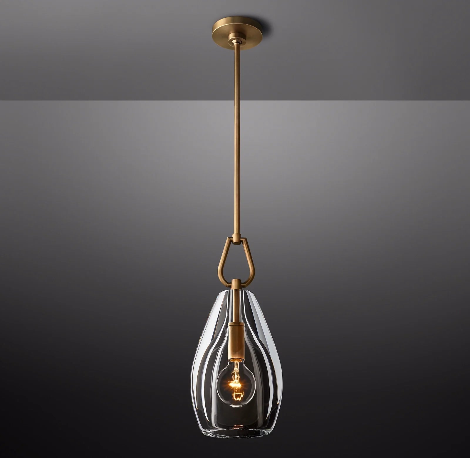 8 Inch Flute Crystal Pendant Light - Botanist