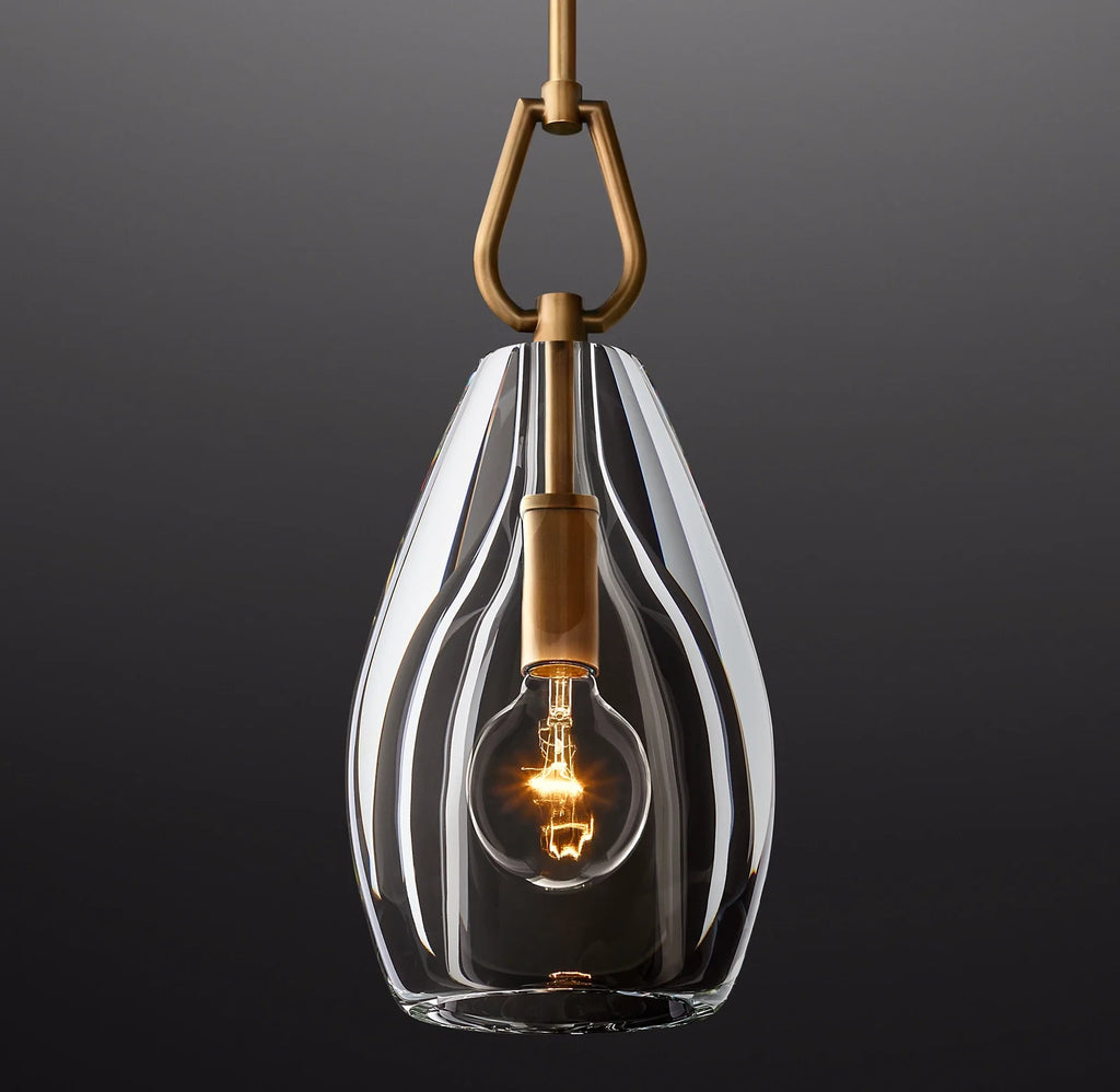 8 Inch Flute Crystal Pendant Light - Botanist