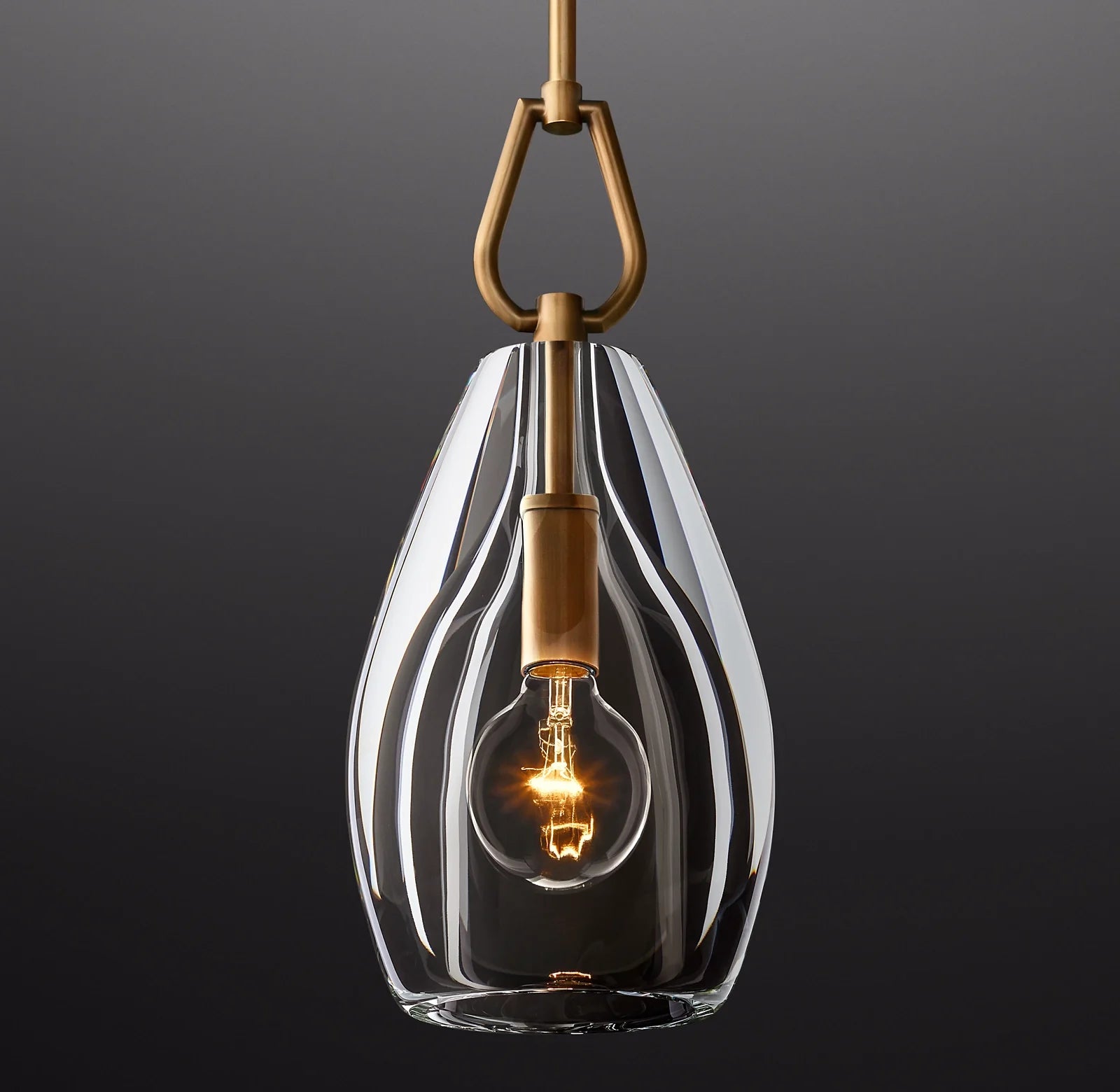 8 Inch Flute Crystal Pendant Light - Botanist