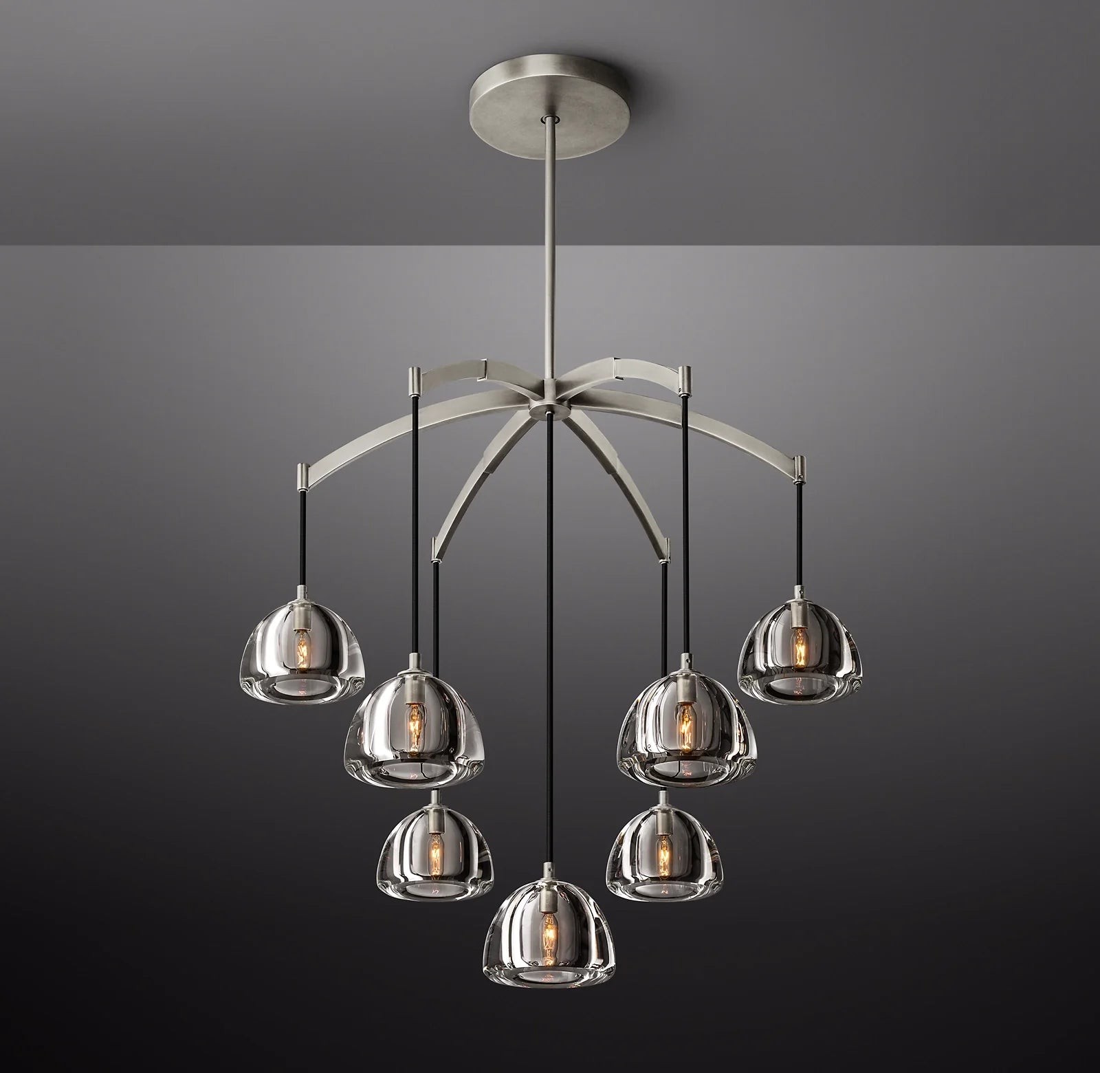 36 Inch Crystal Cluster Chandelier - Hemisphere