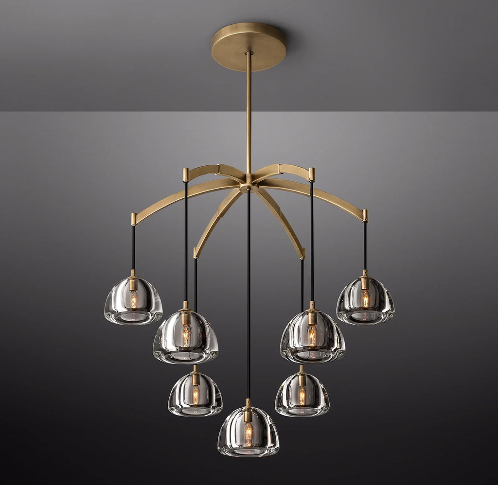 36 Inch Crystal Cluster Chandelier - Hemisphere