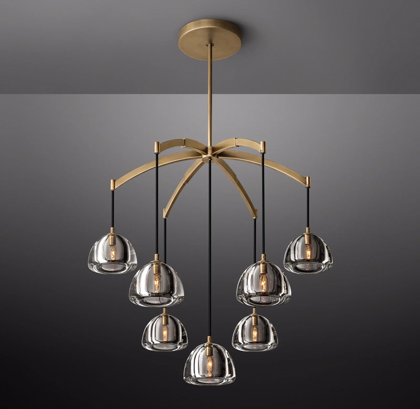 36 Inch Crystal Cluster Chandelier - Hemisphere