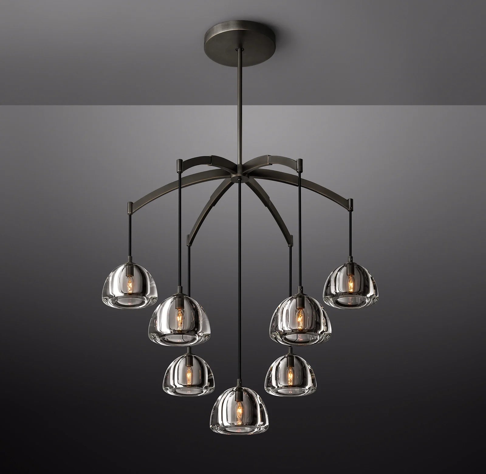 36 Inch Crystal Cluster Chandelier - Hemisphere
