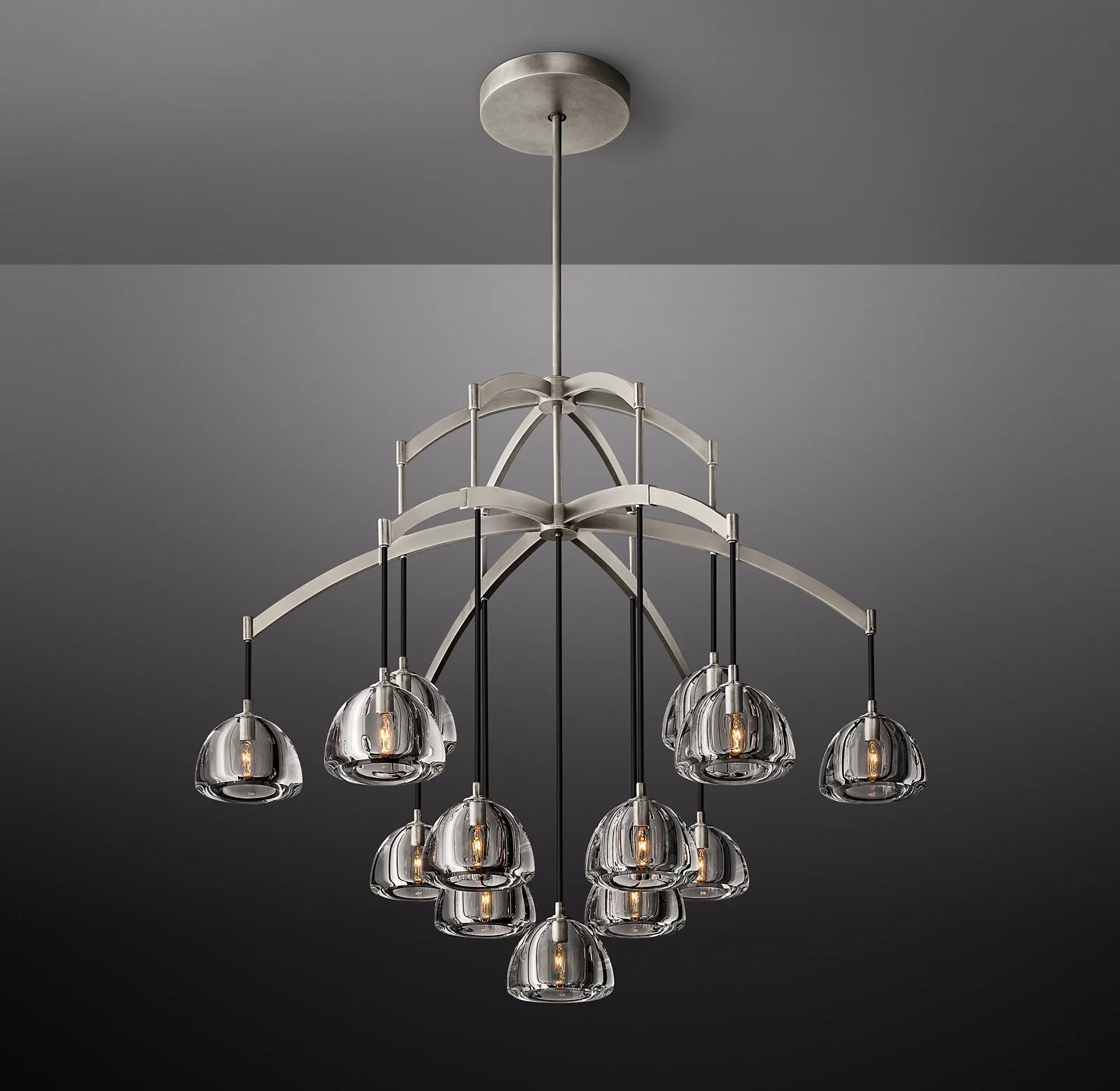 48 Inch Crystal Cluster Chandelier - Hemisphere