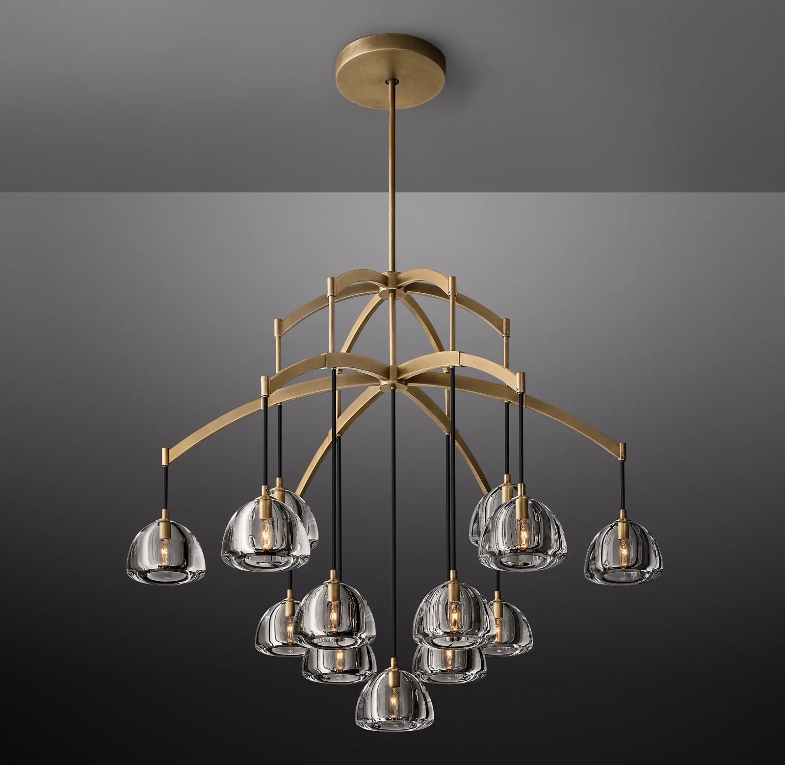 48 Inch Crystal Cluster Chandelier - Hemisphere