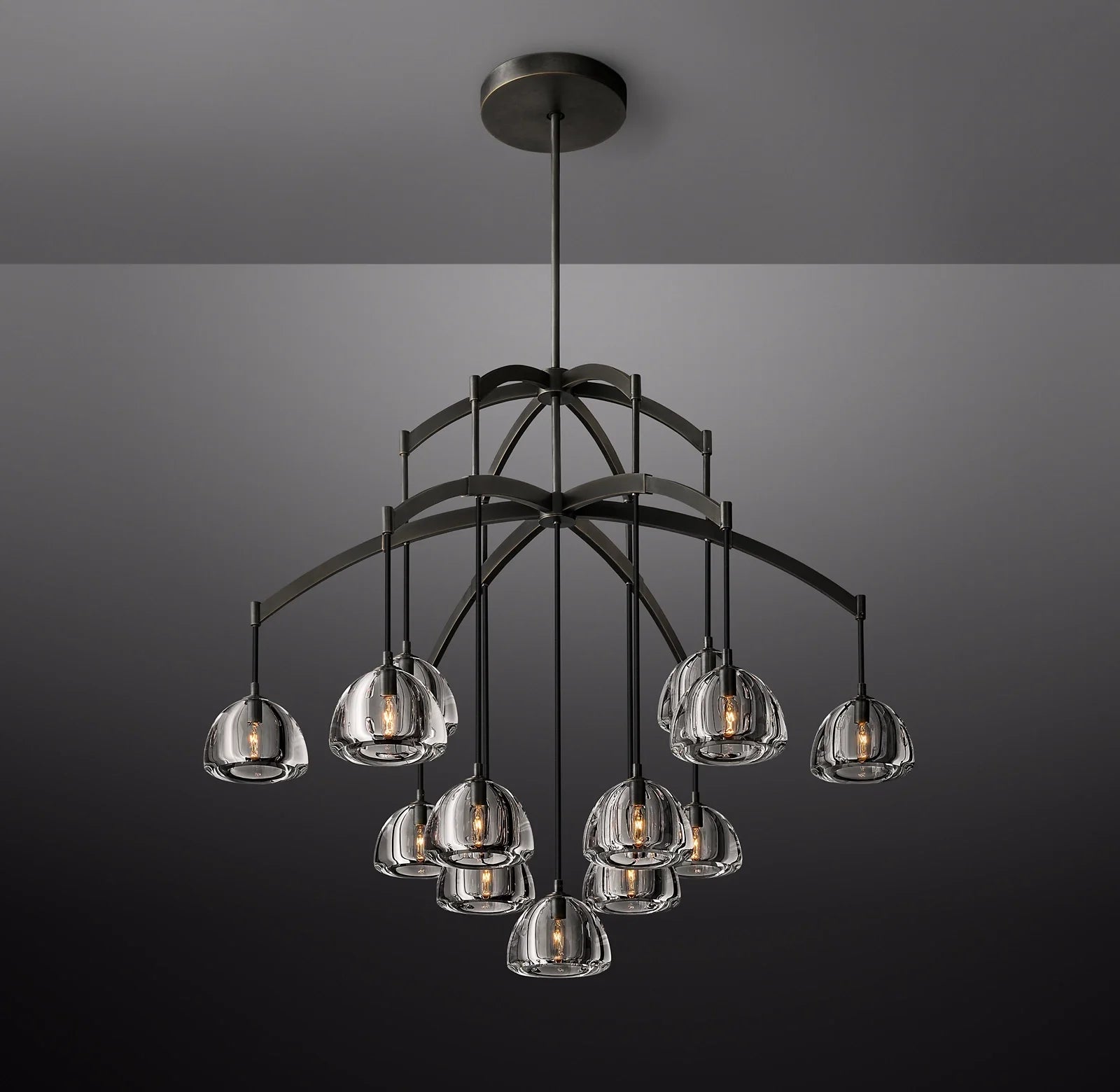48 Inch Crystal Cluster Chandelier - Hemisphere