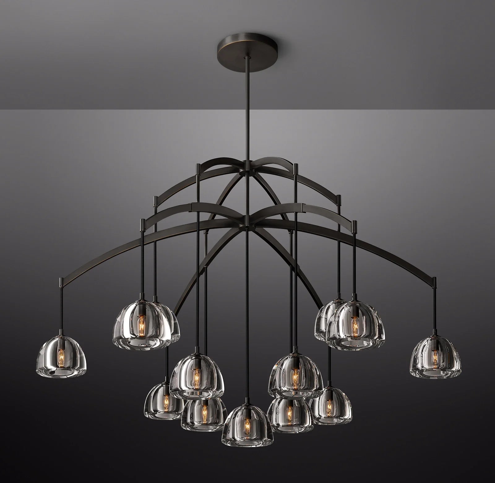 60 Inch Crystal Cluster Chandelier - Hemisphere