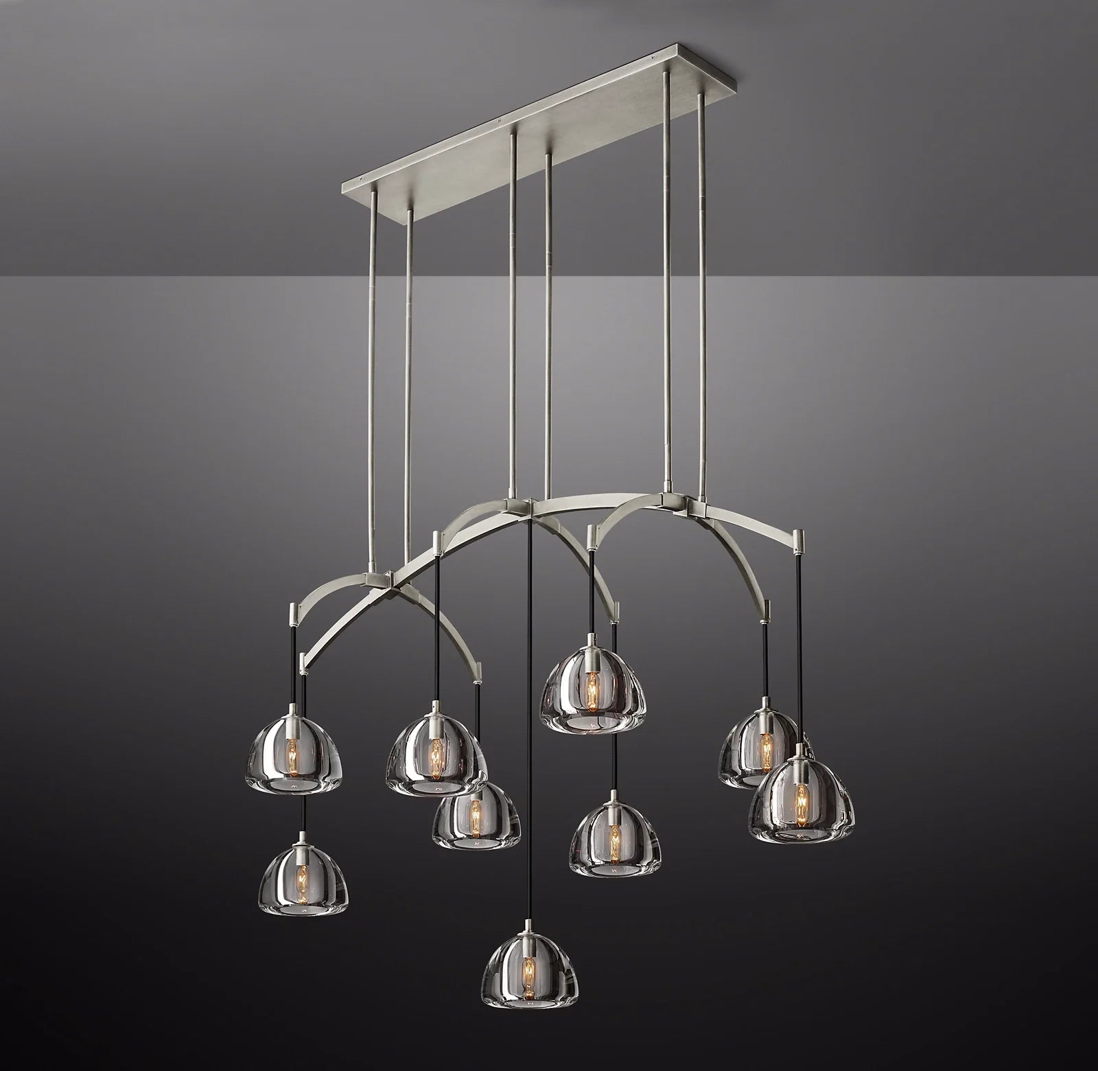 54 Inch Crystal Linear Chandelier - Hemisphere
