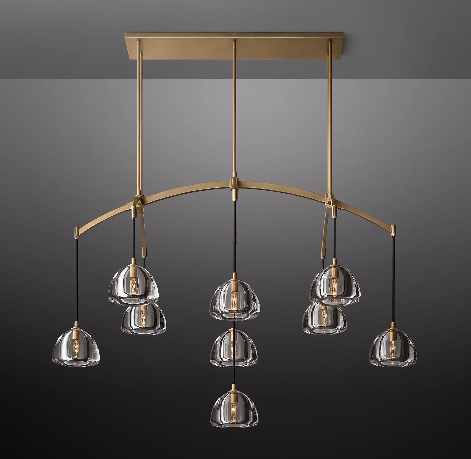 54 Inch Crystal Linear Chandelier - Hemisphere