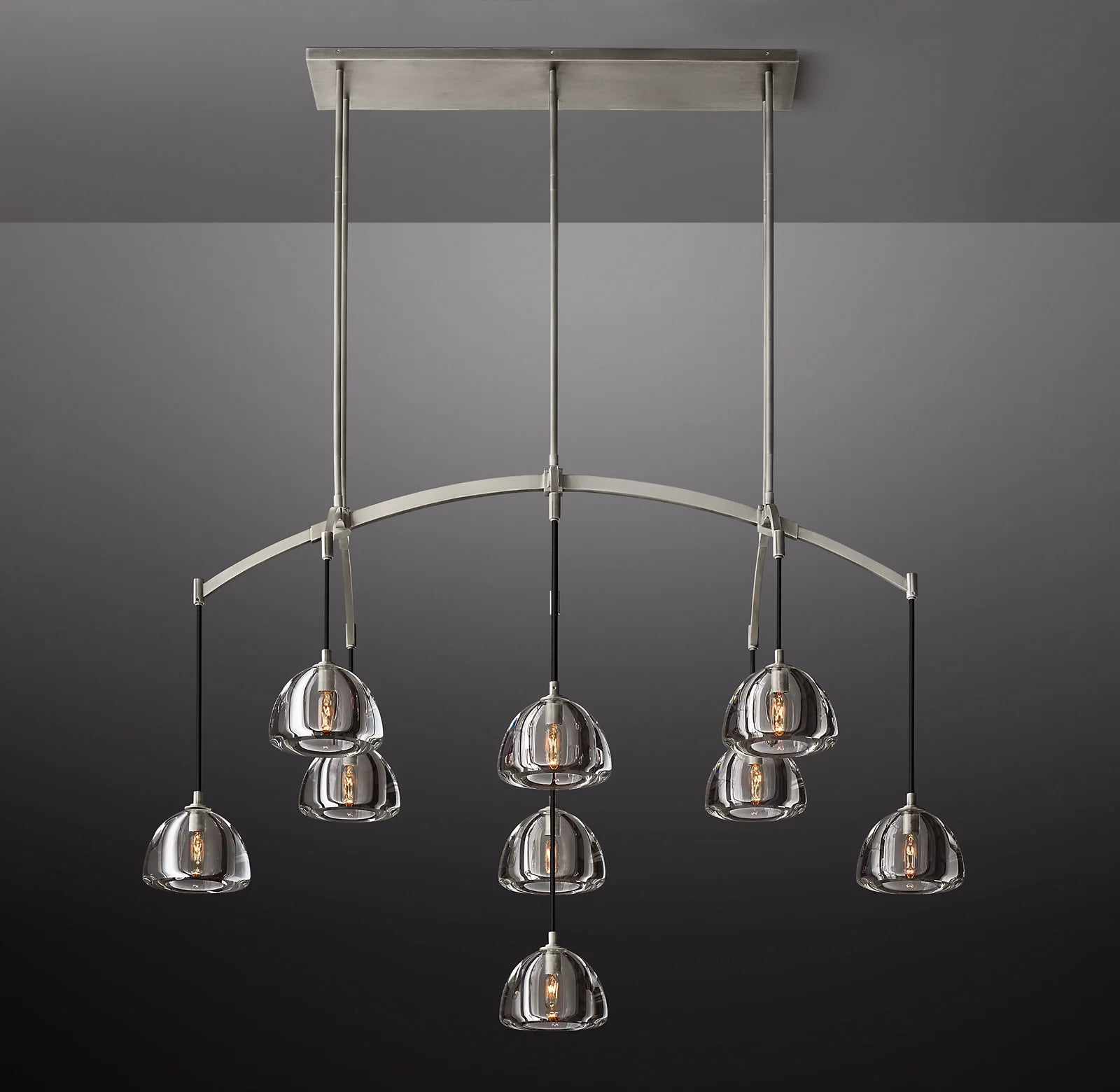 54 Inch Crystal Linear Chandelier - Hemisphere
