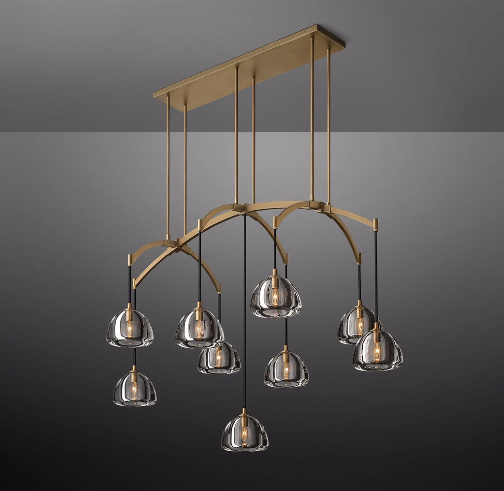 54 Inch Crystal Linear Chandelier - Hemisphere