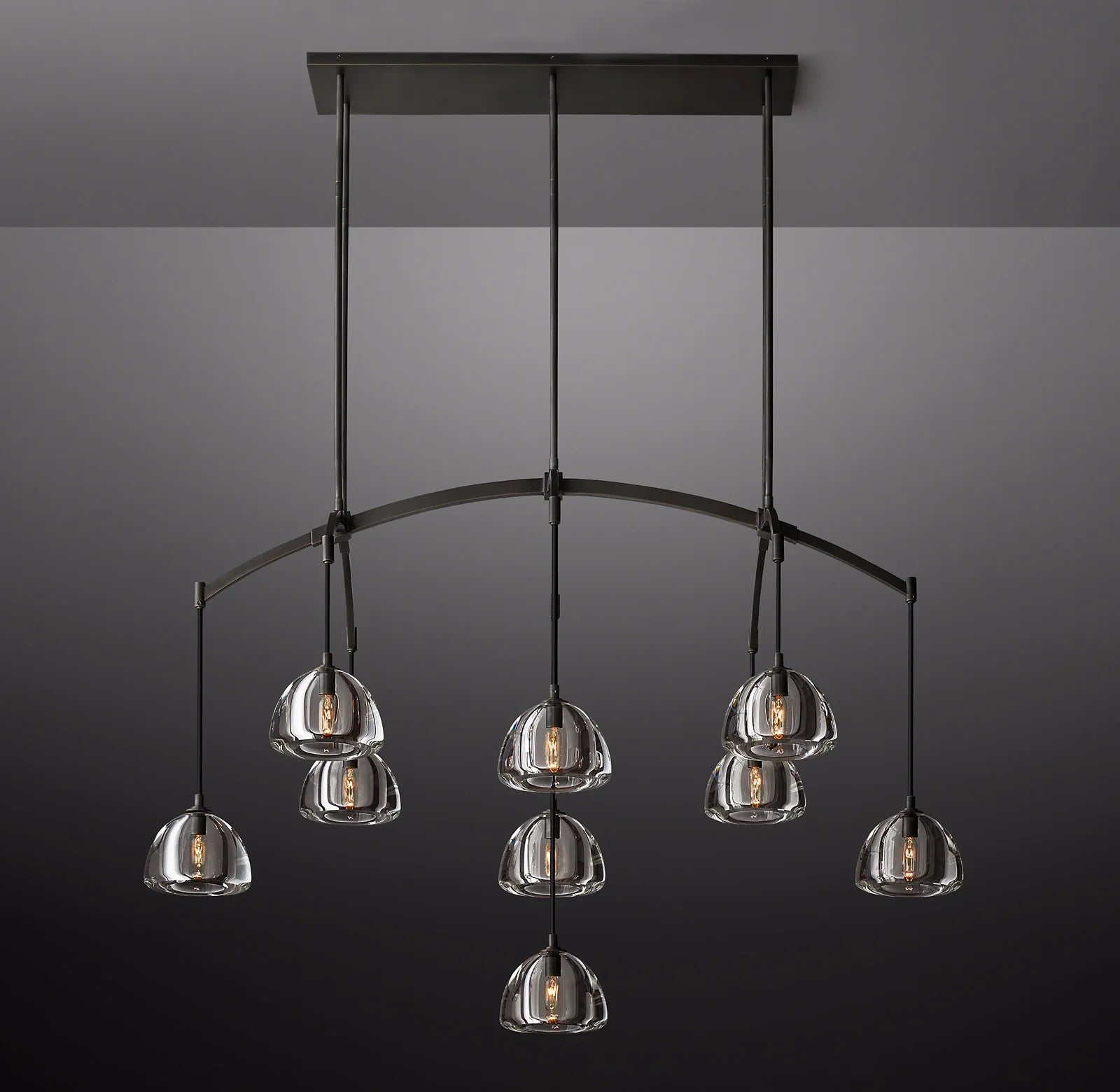 54 Inch Crystal Linear Chandelier - Hemisphere