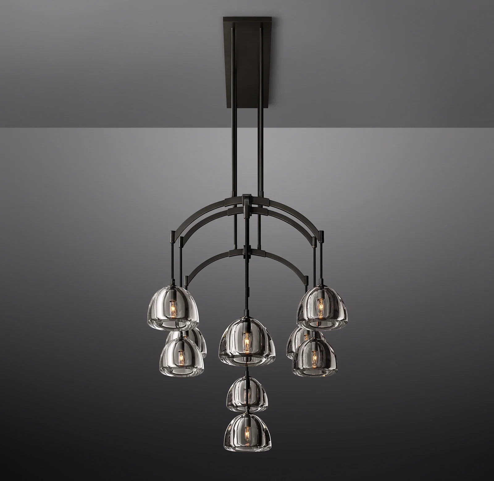 54 Inch Crystal Linear Chandelier - Hemisphere
