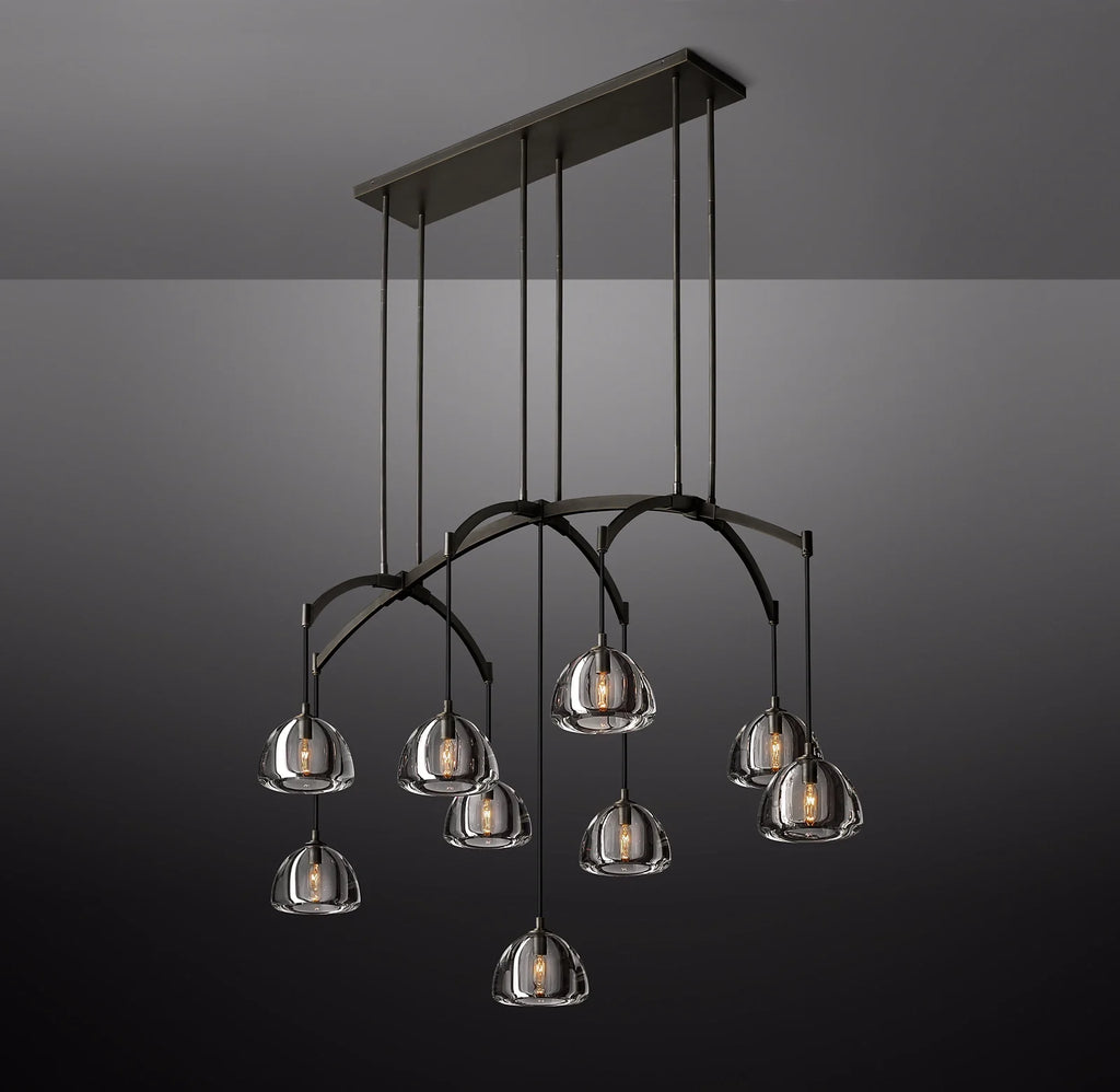 54 Inch Crystal Linear Chandelier - Hemisphere