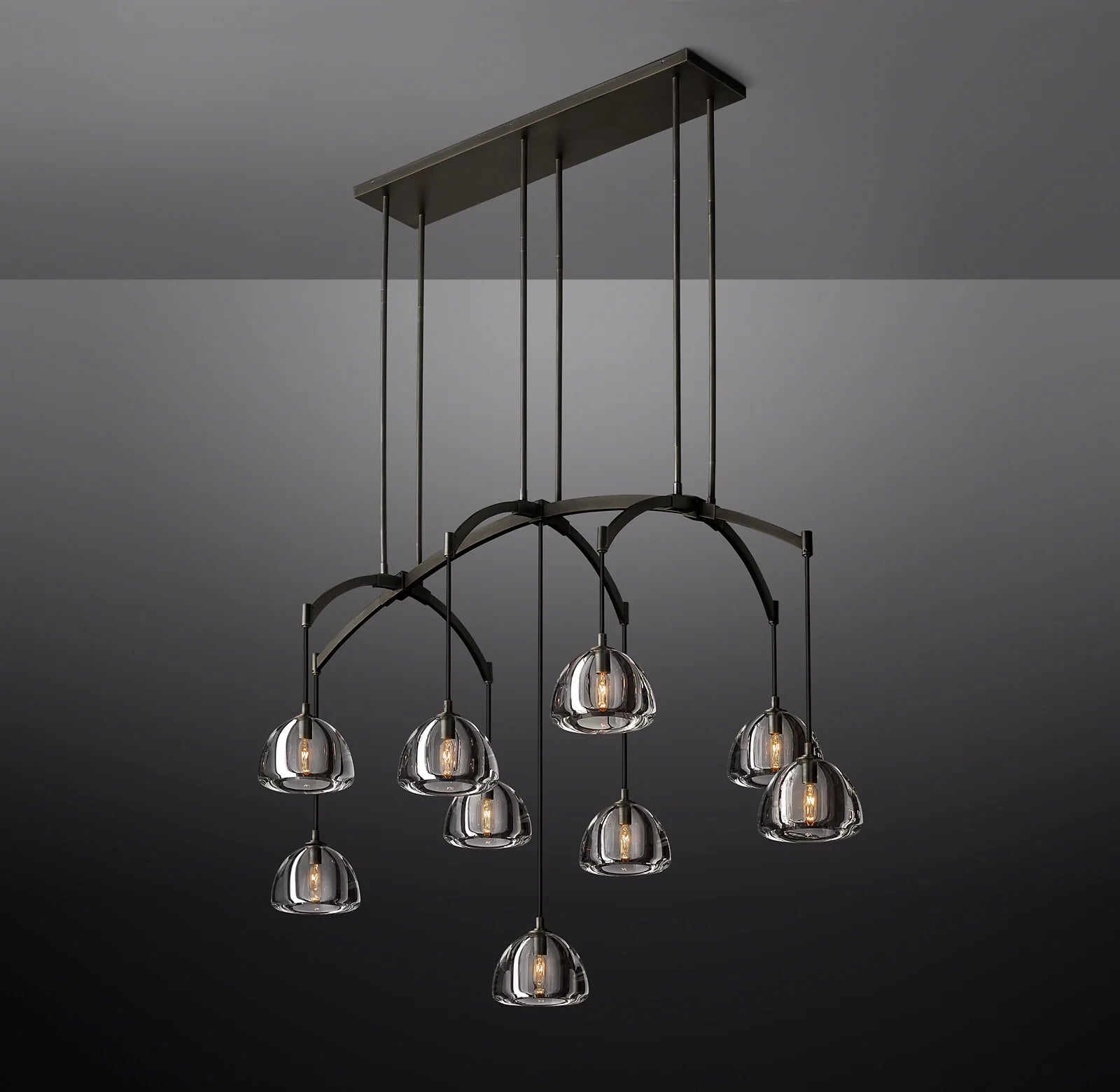 54 Inch Crystal Linear Chandelier - Hemisphere