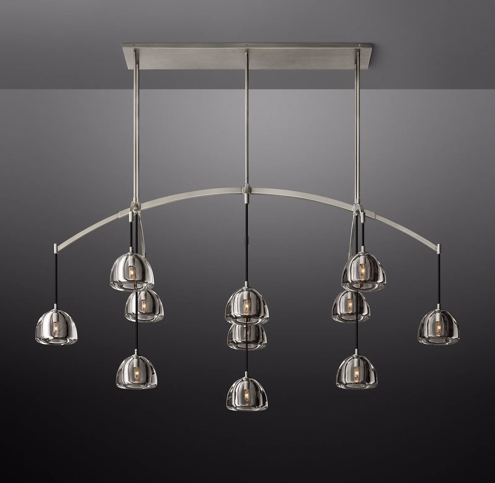 72 Inch Crystal Linear Chandelier - Hemisphere