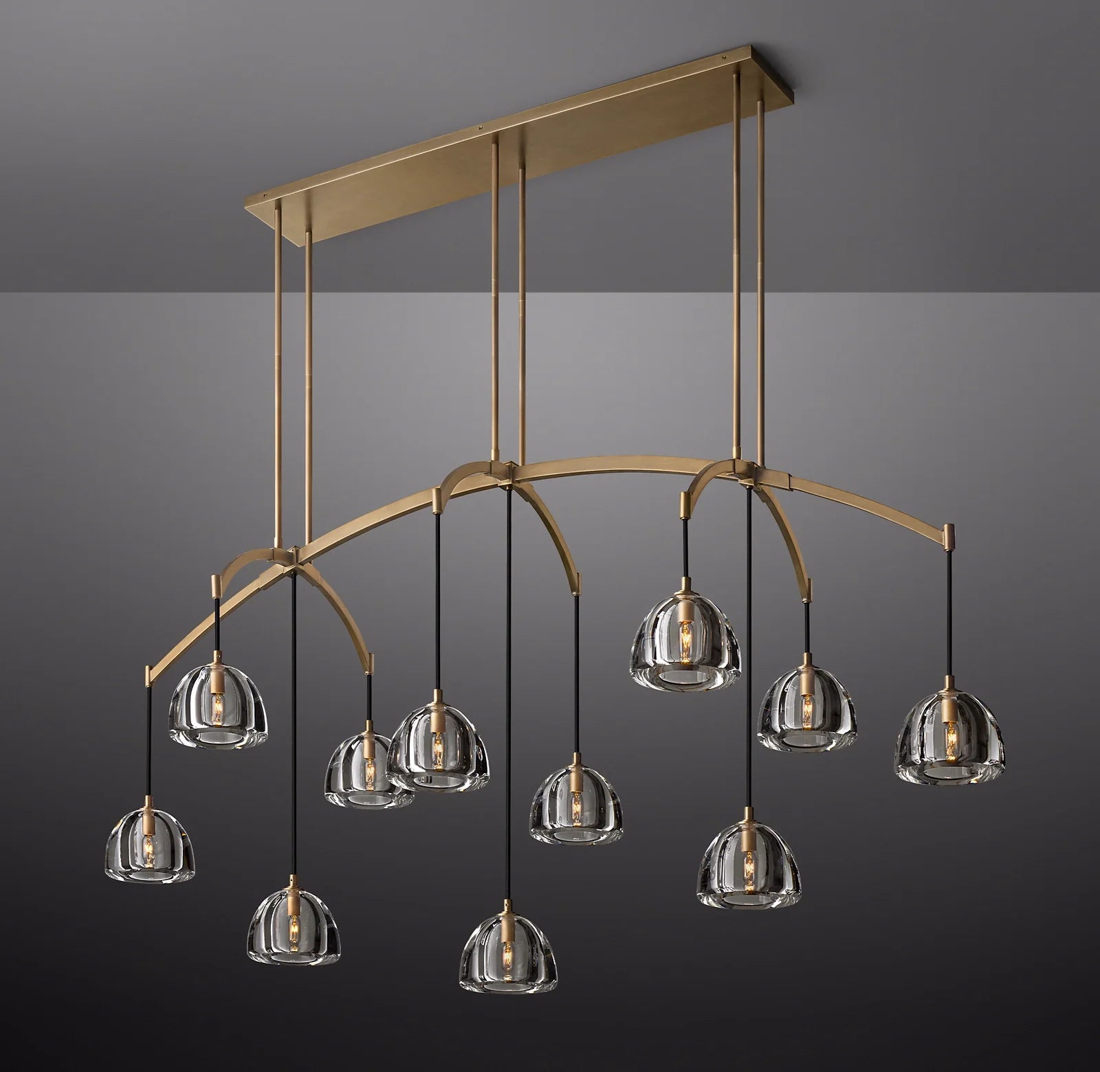 72 Inch Crystal Linear Chandelier - Hemisphere