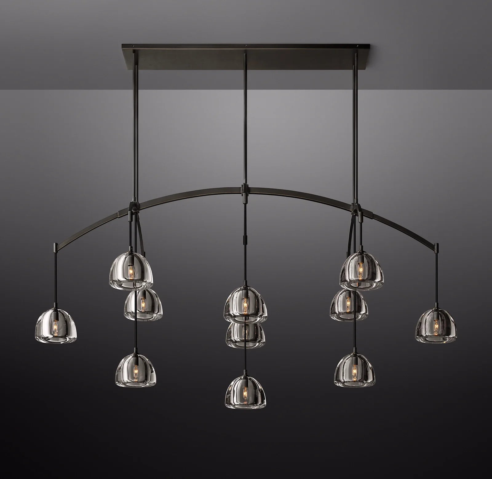 72 Inch Crystal Linear Chandelier - Hemisphere