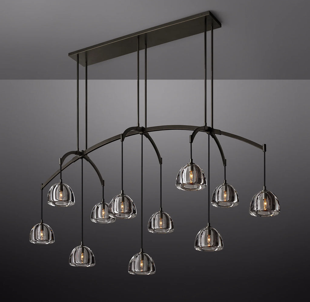 72 Inch Crystal Linear Chandelier - Hemisphere