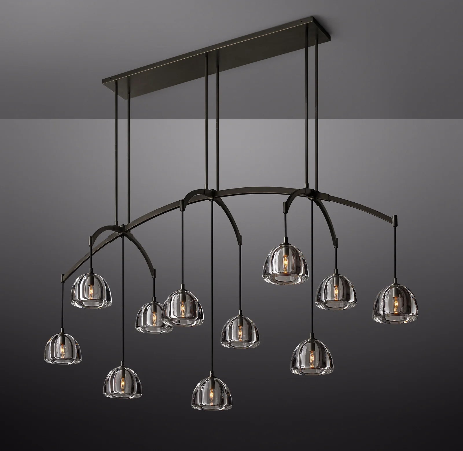 72 Inch Crystal Linear Chandelier - Hemisphere