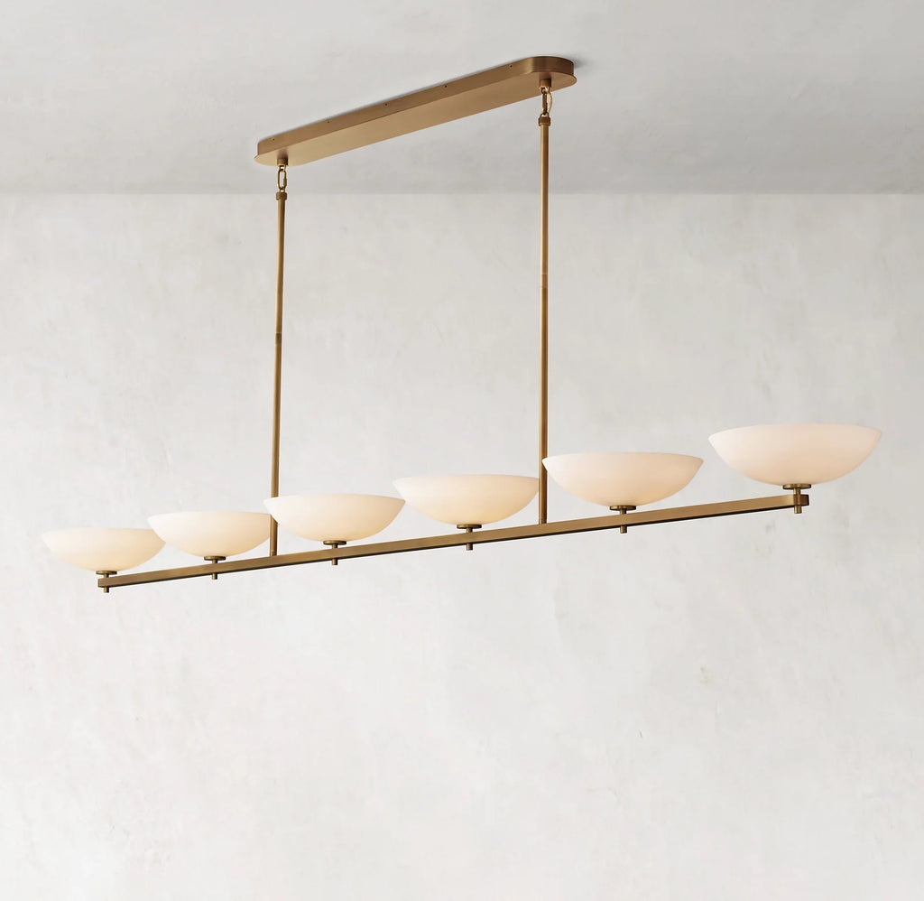 96 Inch Porcelain Bowl Linear Chandelier - Vernet