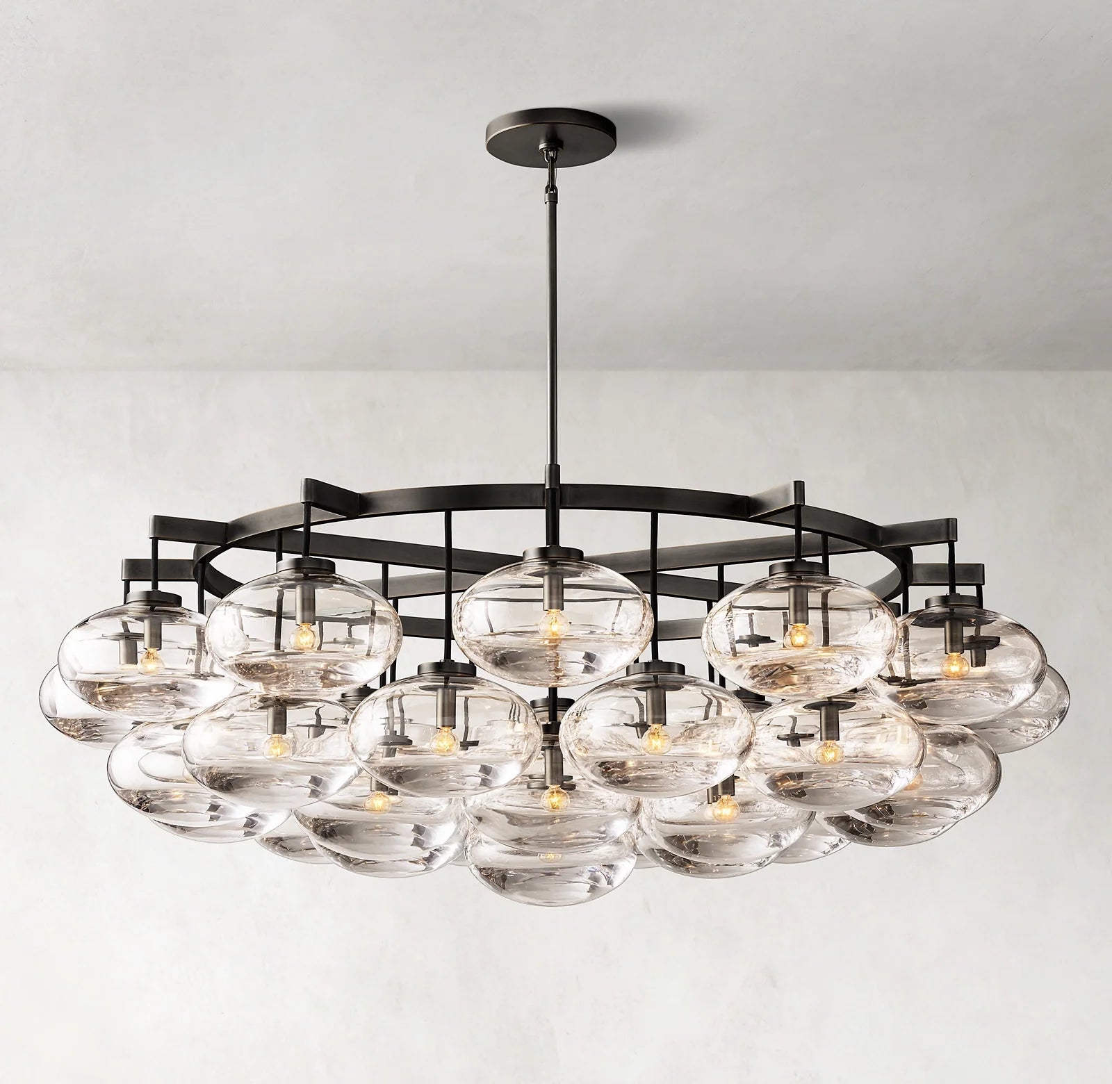 60 Inch Glass Bubble Round Chandelier - Cabrette