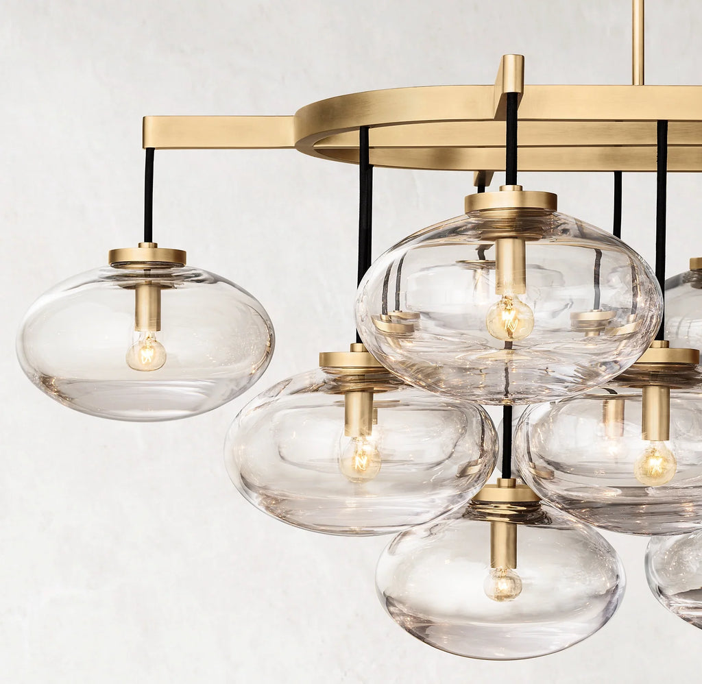54 Inch Glass Bubble Oval Chandelier - Cabrette