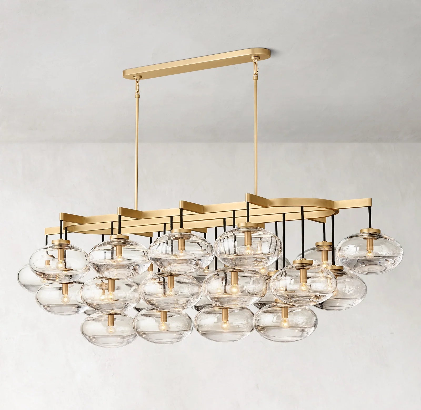 72 Inch Glass Bubble Oval Chandelier - Cabrette