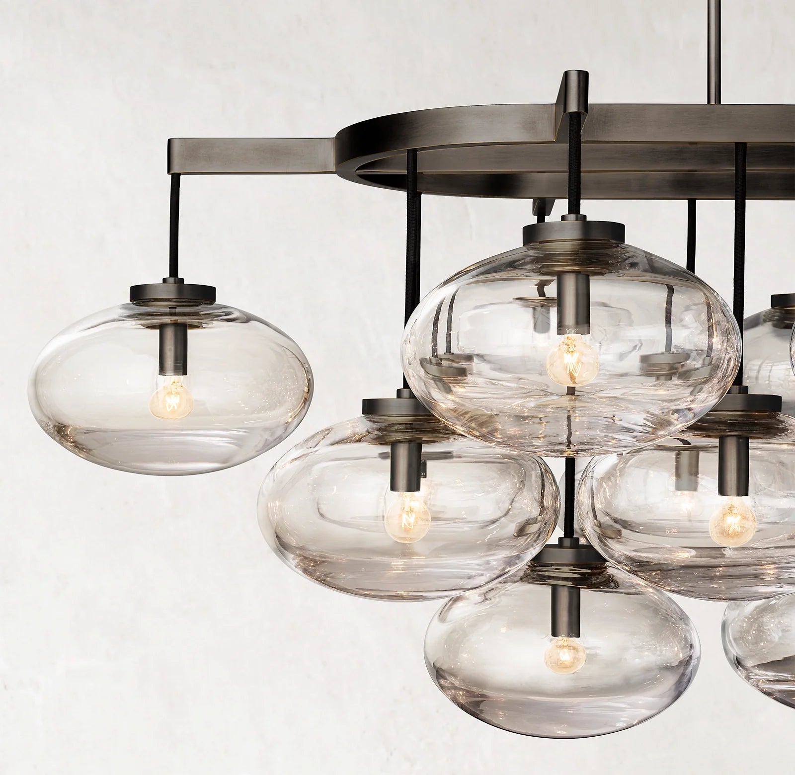 72 Inch Glass Bubble Oval Chandelier - Cabrette