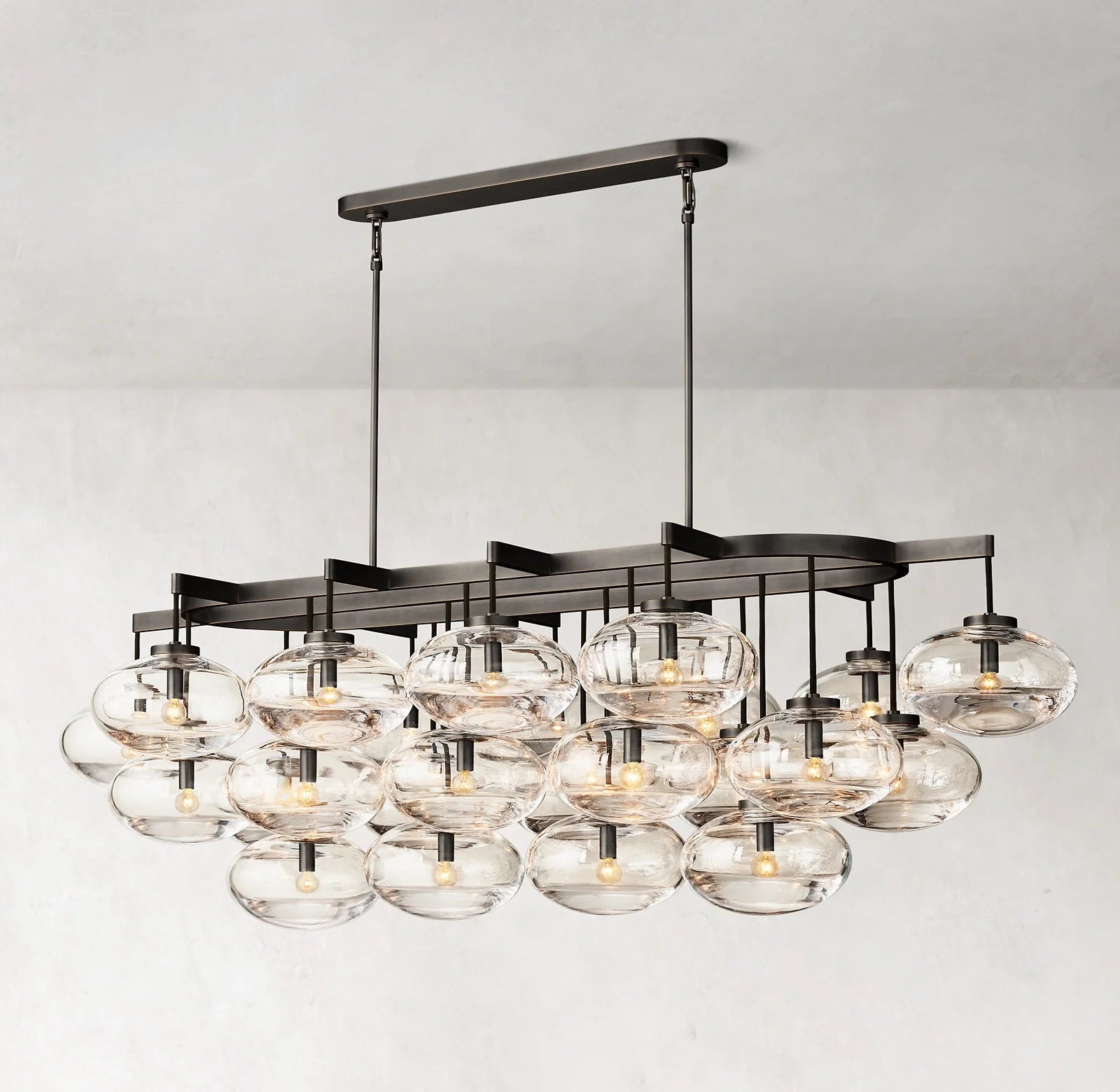 72 Inch Glass Bubble Oval Chandelier - Cabrette