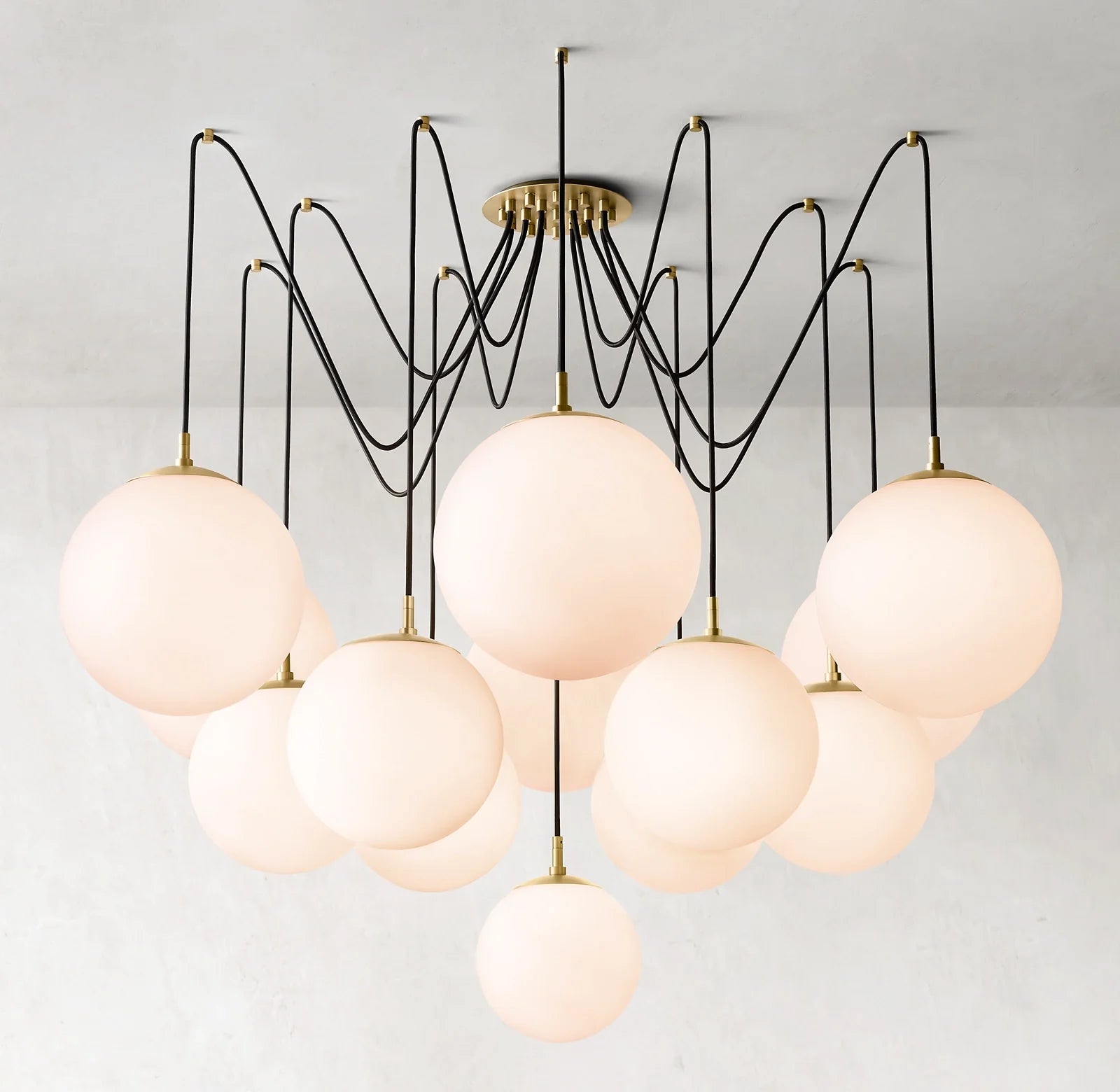 62 Inch Alabaster Globe Spider Chandelier - Cirque