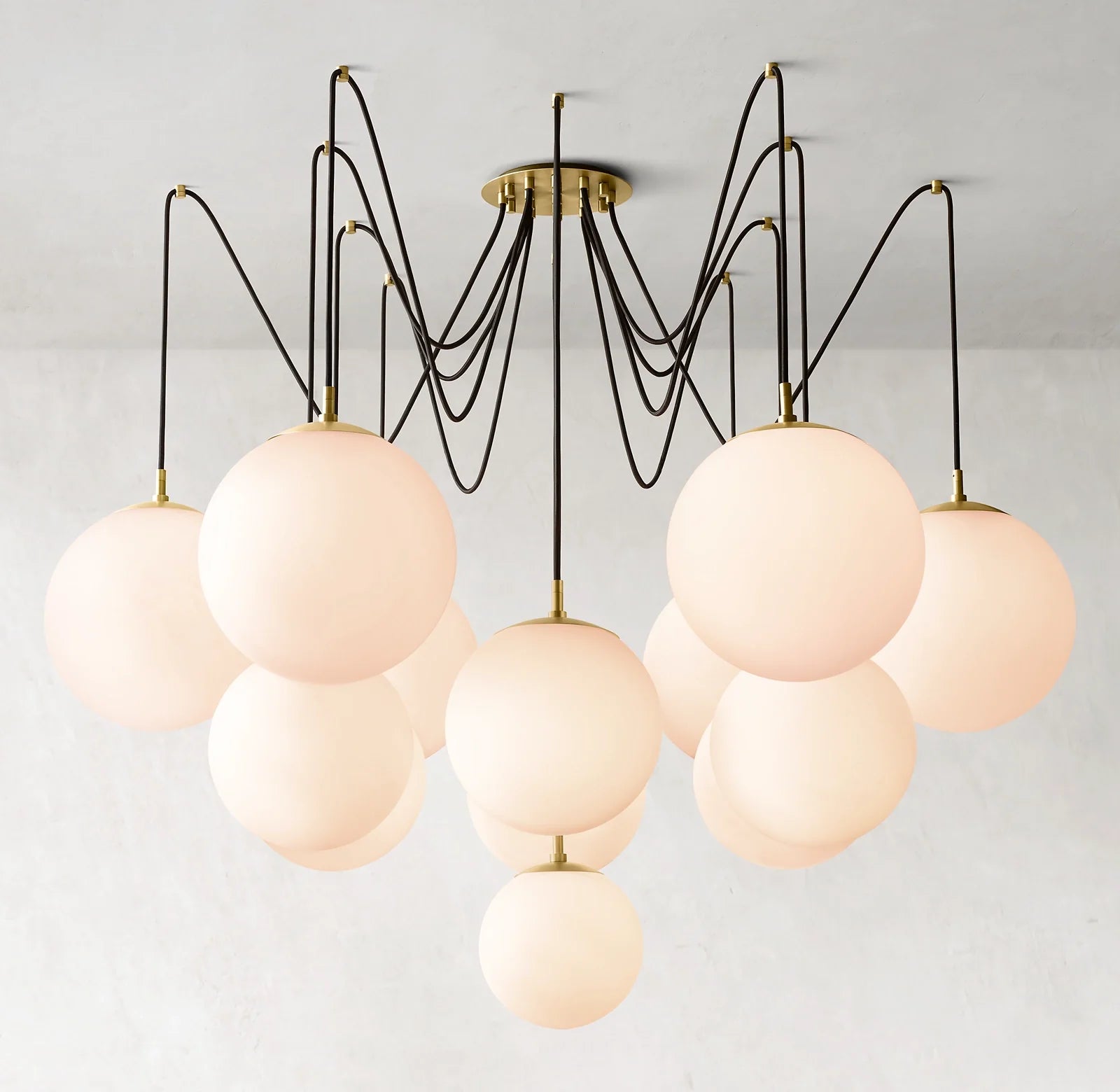 62 Inch Alabaster Globe Spider Chandelier - Cirque