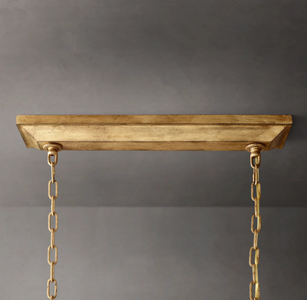 54 Inch Candelabra Rectangular Lantern Chandelier – Openwork