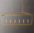 54 Inch Candelabra Rectangular Lantern Chandelier – Openwork