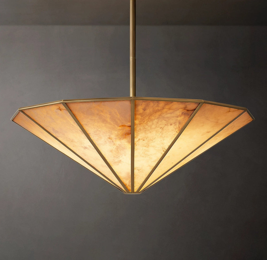 48 Inch Alabaster Umbrella Chandelier - Lucette