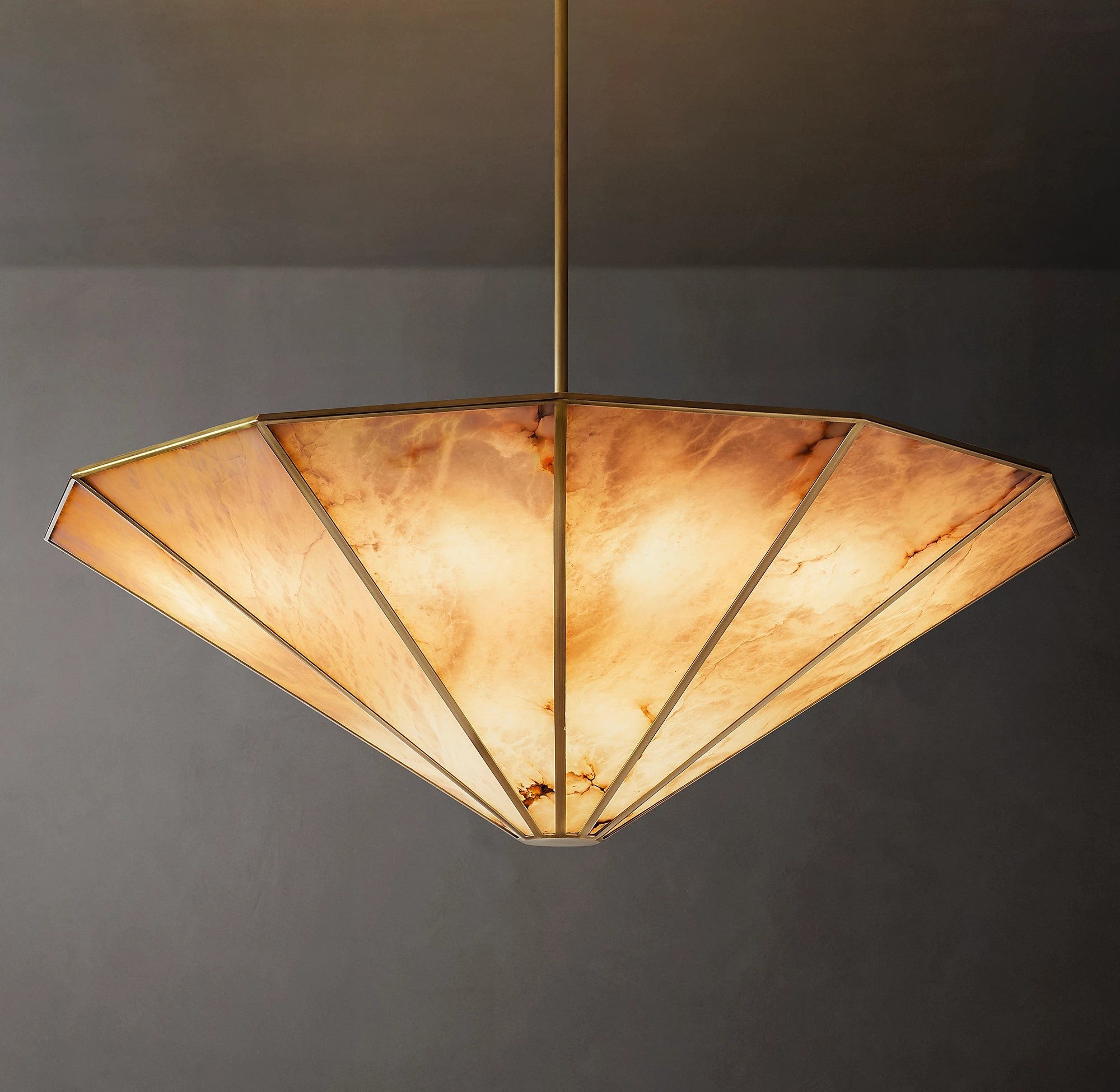 60 Inch Alabaster Umbrella Chandelier - Lucette