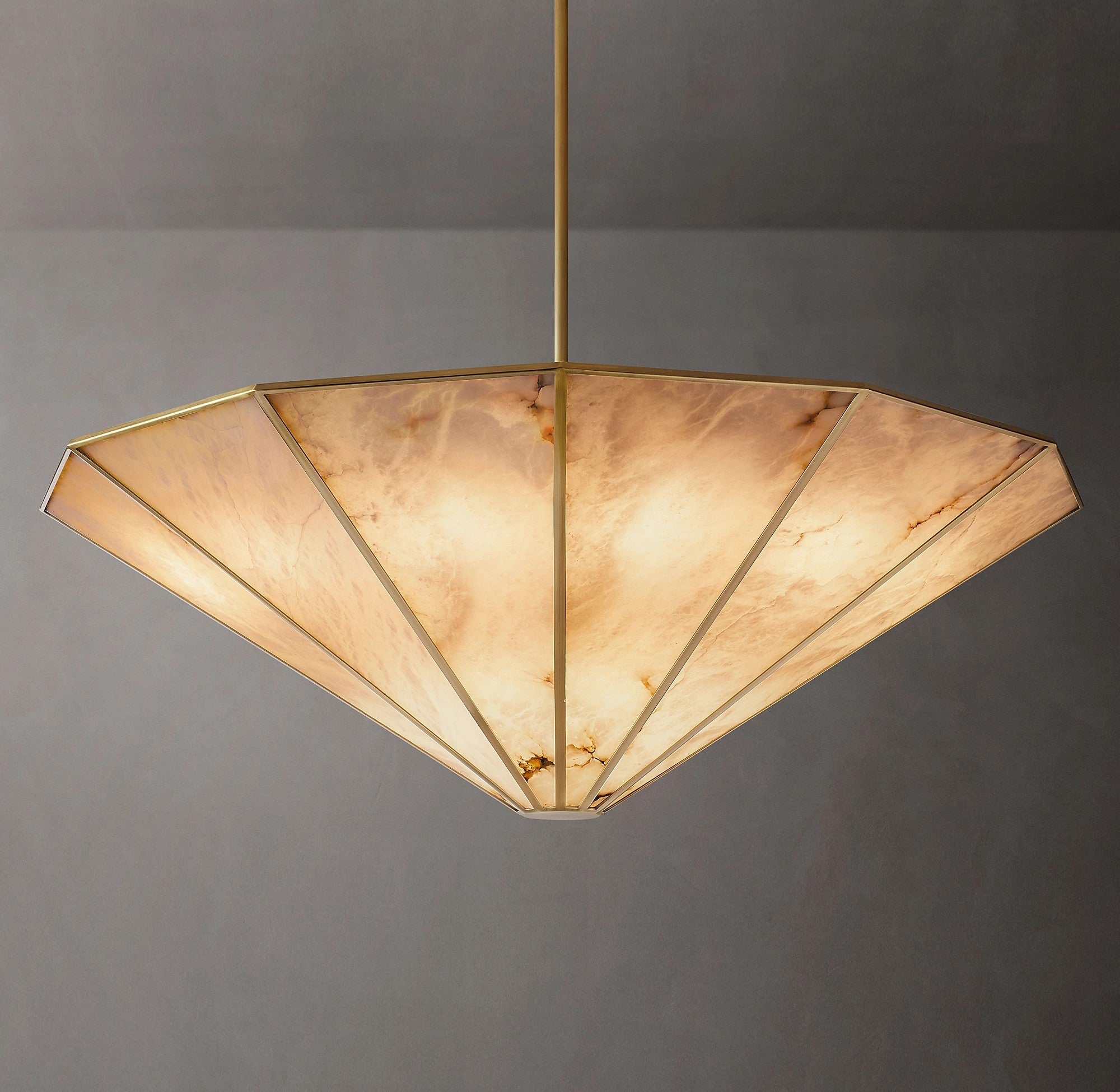 60 Inch Alabaster Umbrella Chandelier - Lucette